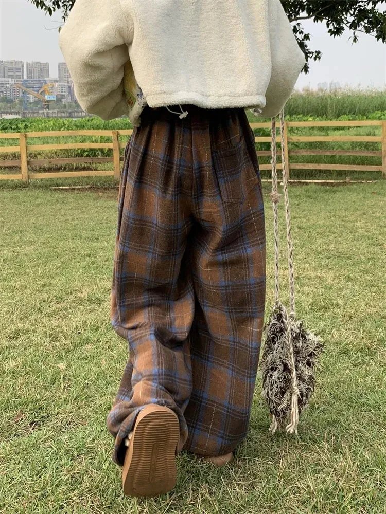 Oversized Plaid Sweatpants