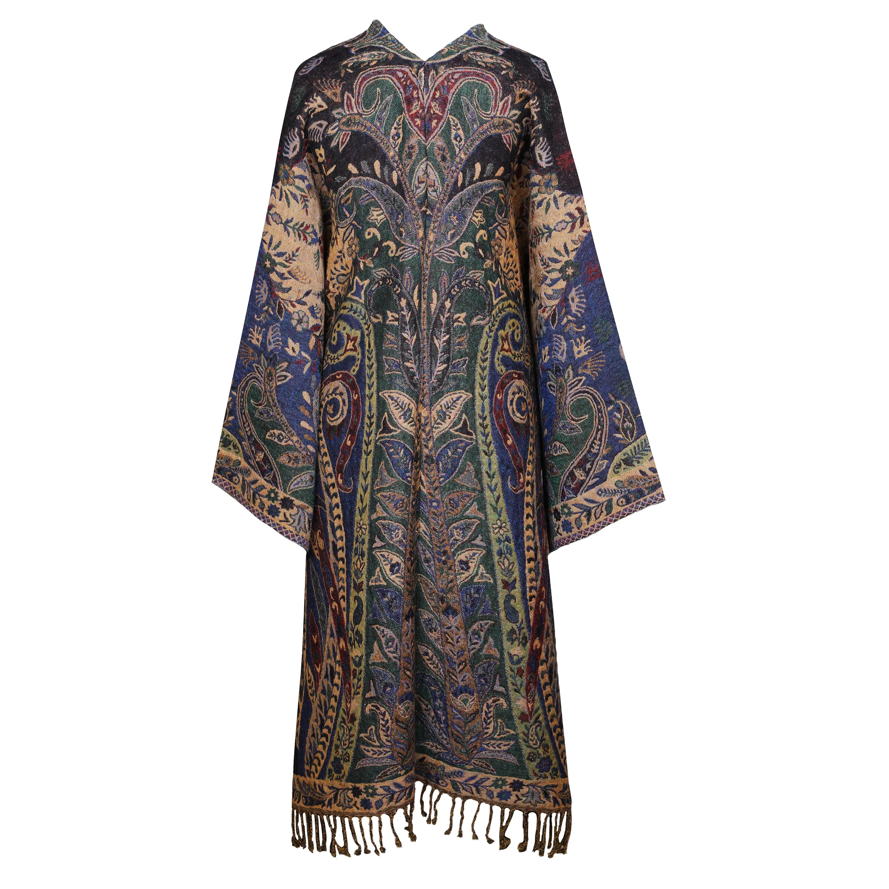 Paola Paisley Boiled Wool Kimono Coat