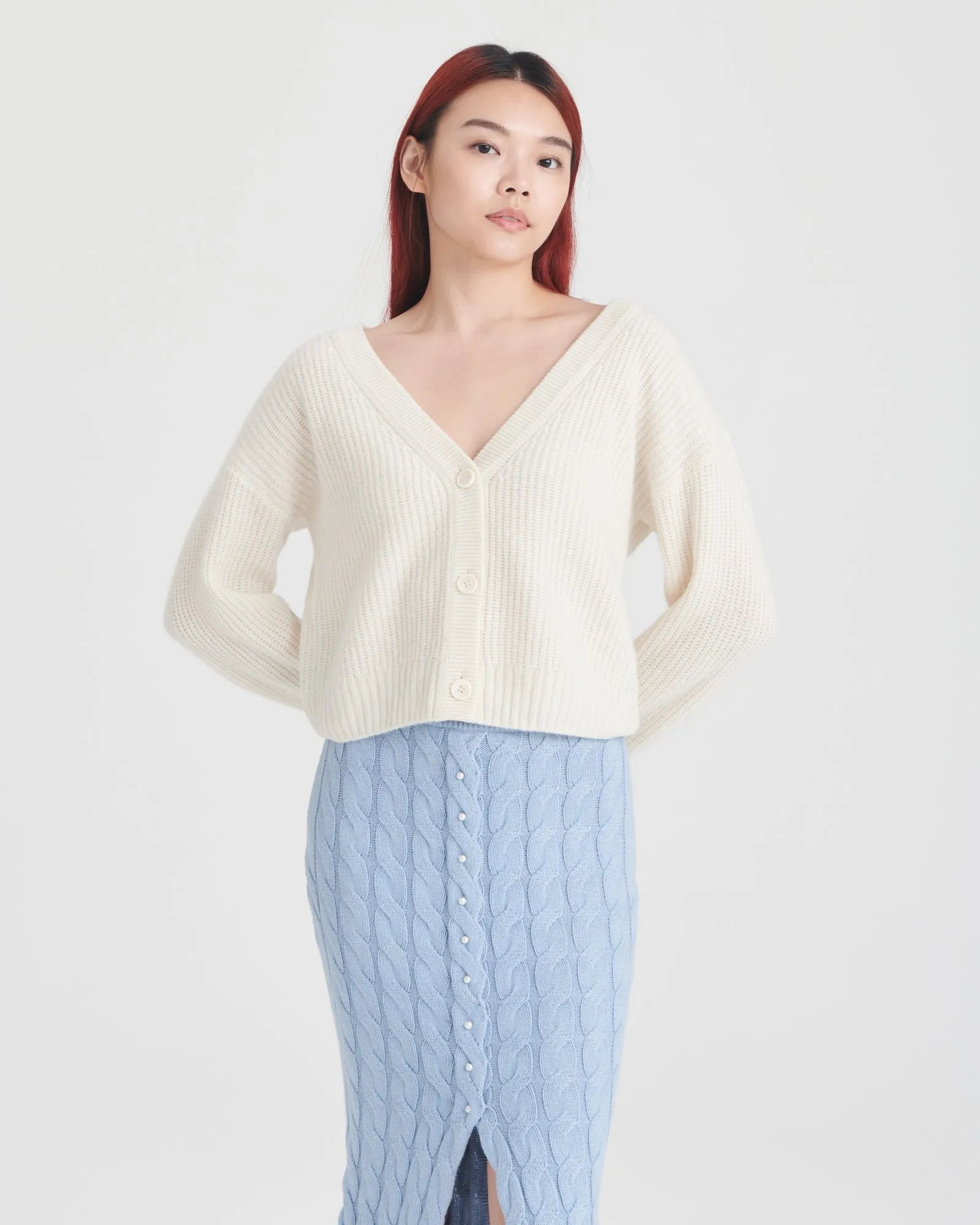 Pearl Button Cable Skirt