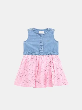 Pink Denim Short Sleeve Dress (2-7)