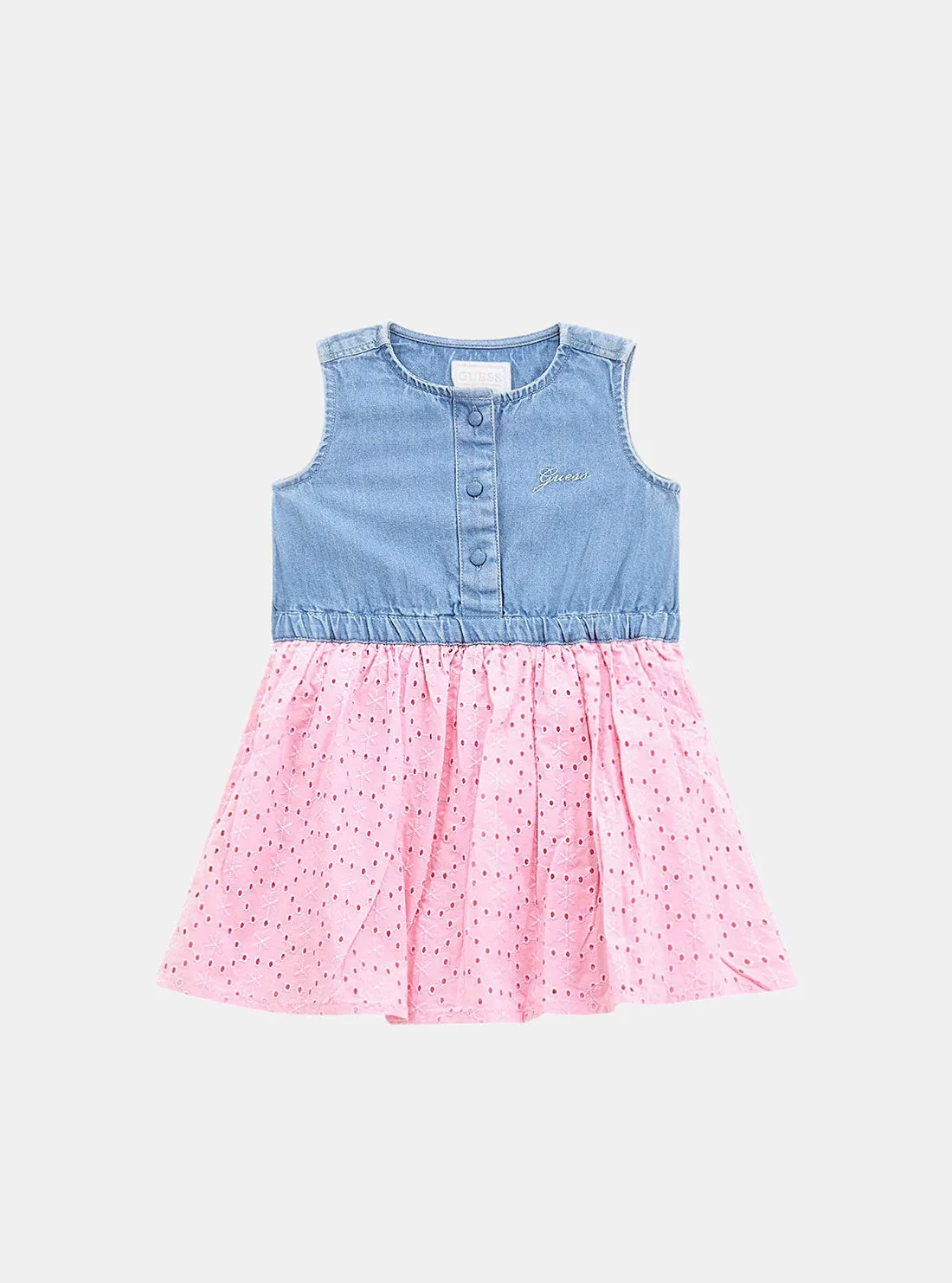 Pink Denim Short Sleeve Dress (2-7)