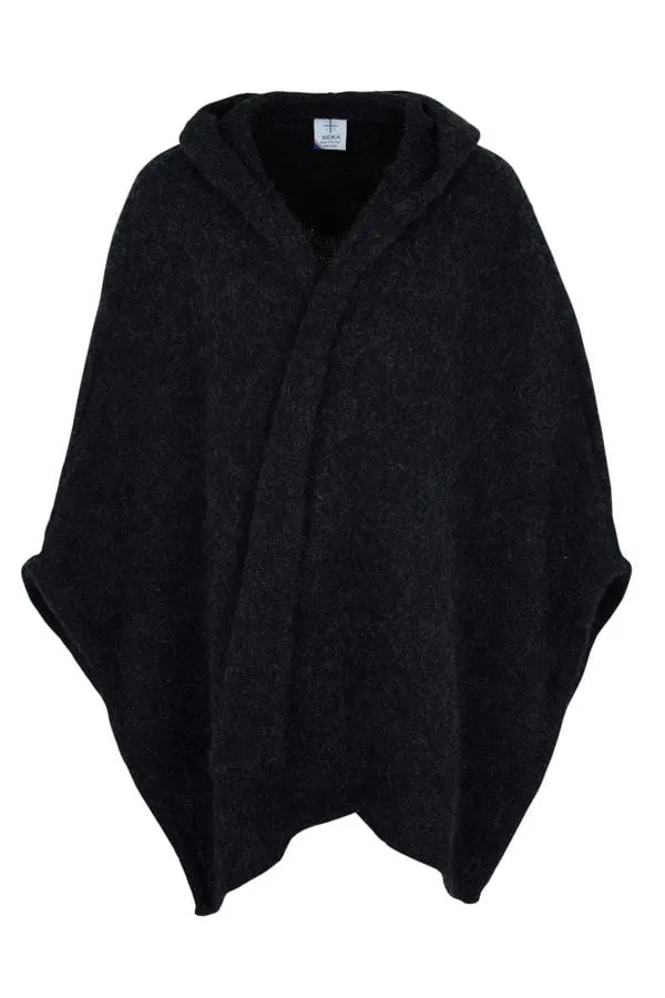 Poncho Cape Open Front Wrap - Grey