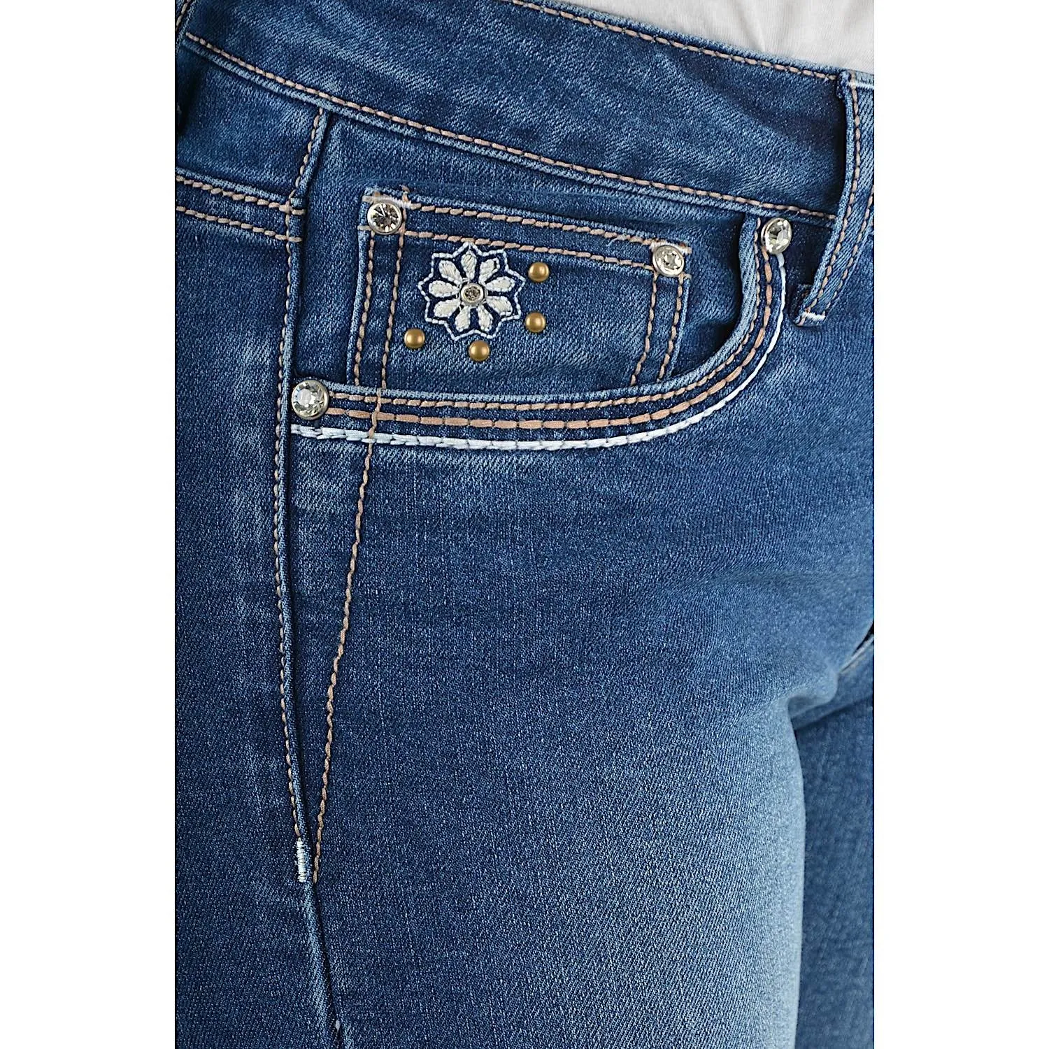 Pure Western Womens Snowie Straight Leg Jean -True Blue