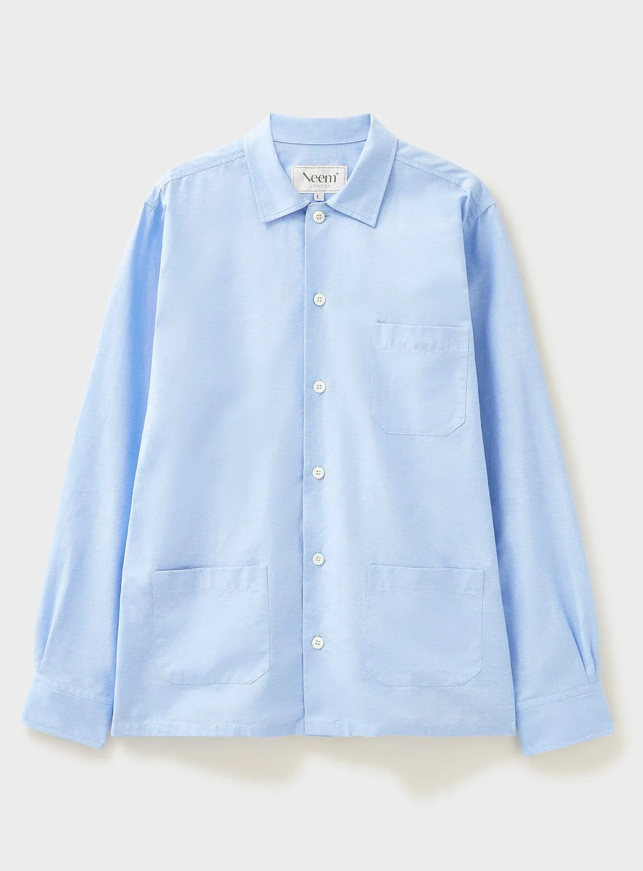 Recycled Italian Sky Slub Shirt Jacket