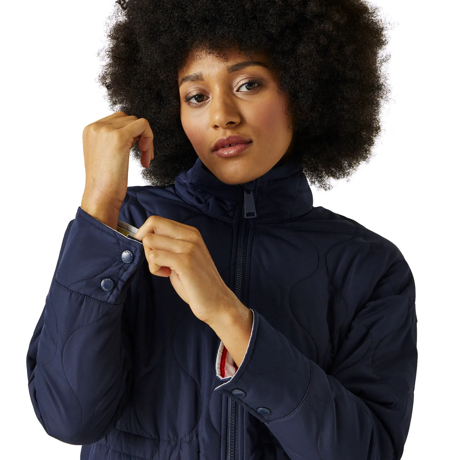 Regatta Womens Courcelle High Collar Padded Jacket -  Navy