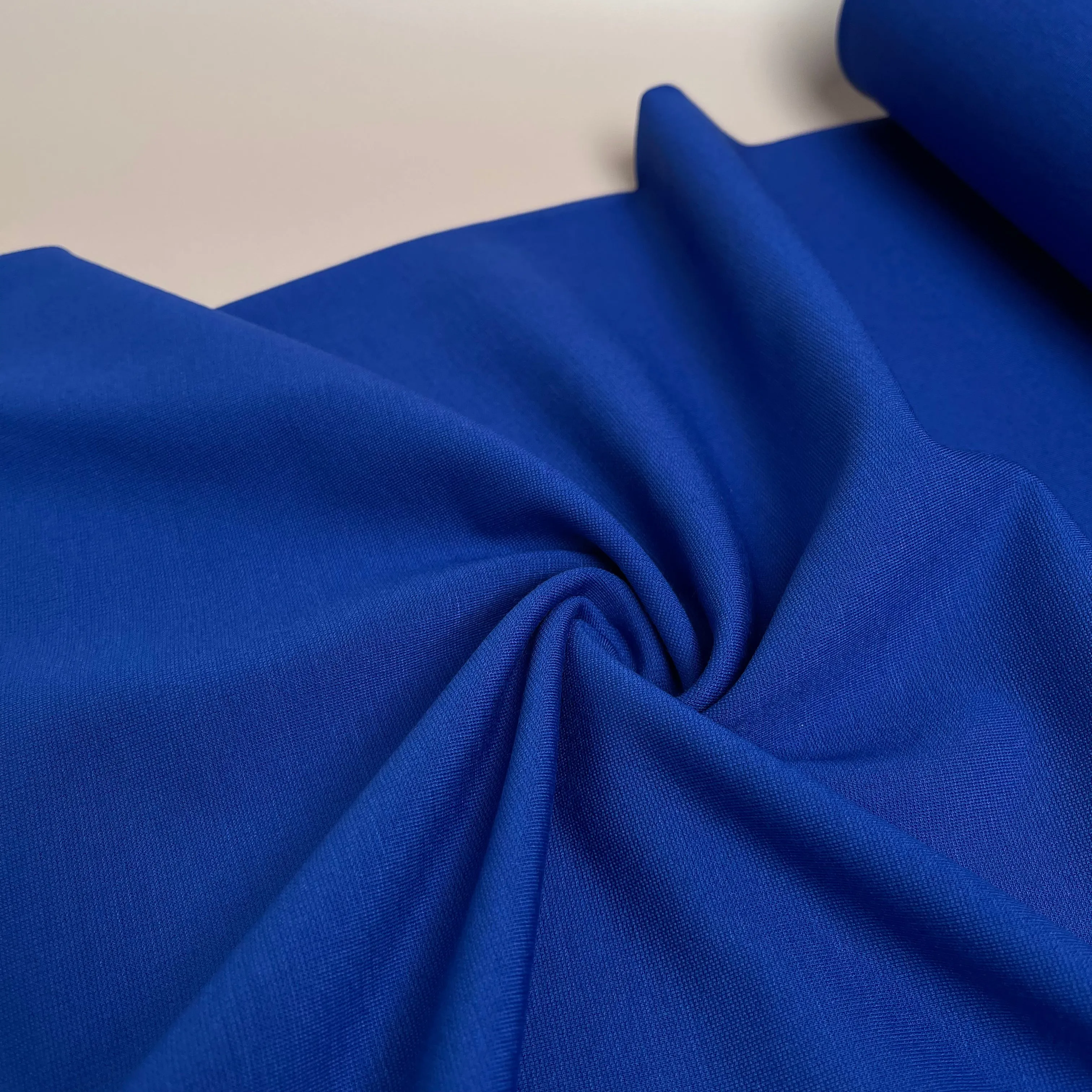 REMNANT 0.26 metre - Lapis Blue Viscose Ponte Roma Double Knit Fabric