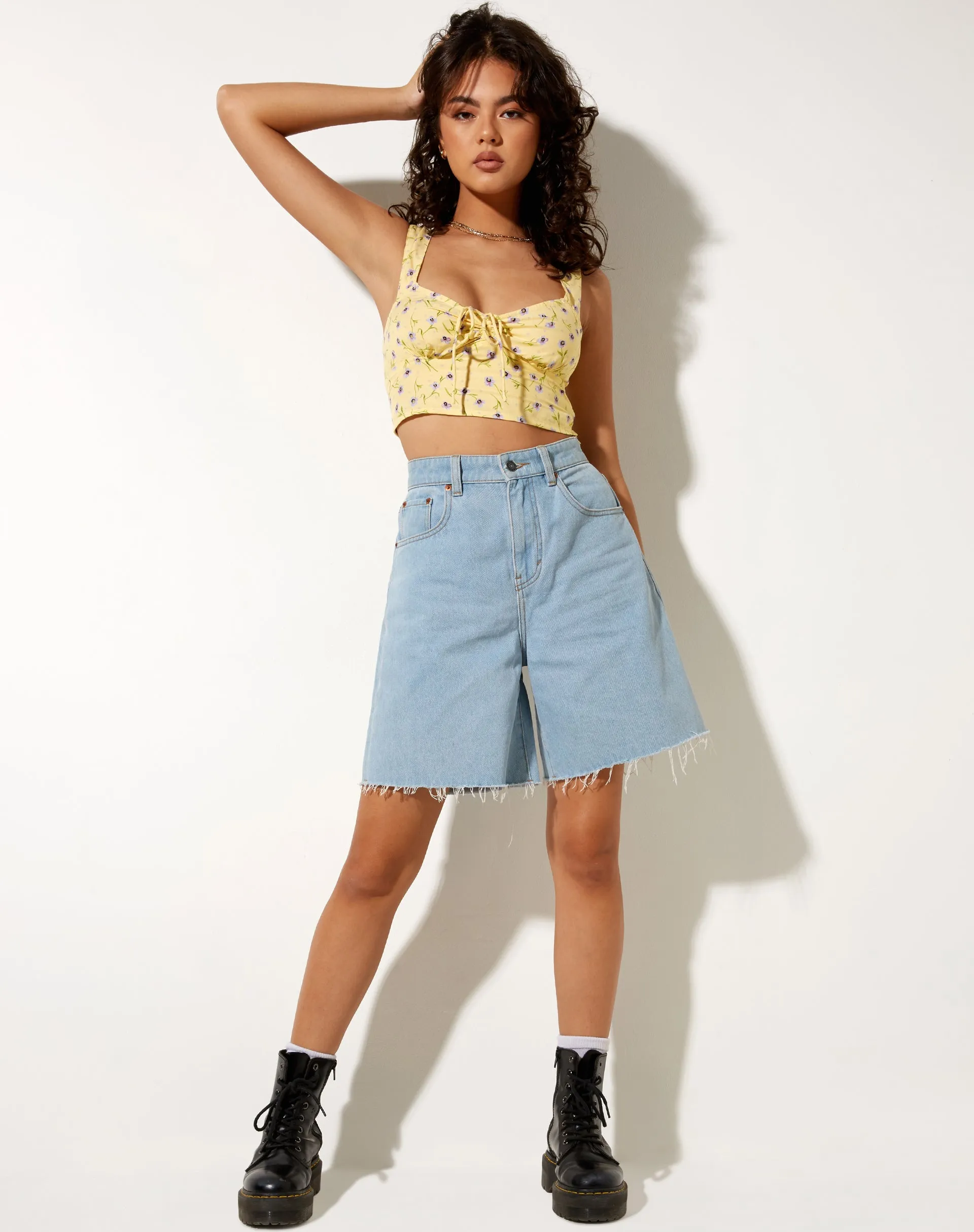 Ridis Vest Crop Top in Wild Flower Lemon Drop