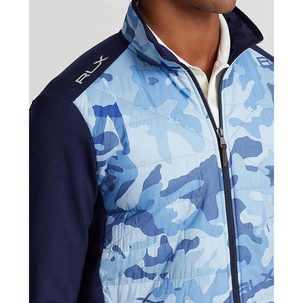 RLX Ralph Lauren Cool Wool Full Zip Golf Jacket - French Navy/Mid Blue Camo