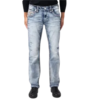 Rock Revival Men's Titus Straight-Fit "RR" Embroidered-Pocket Jeans