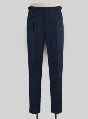 Royal Blue Denim Highland Tweed Trousers