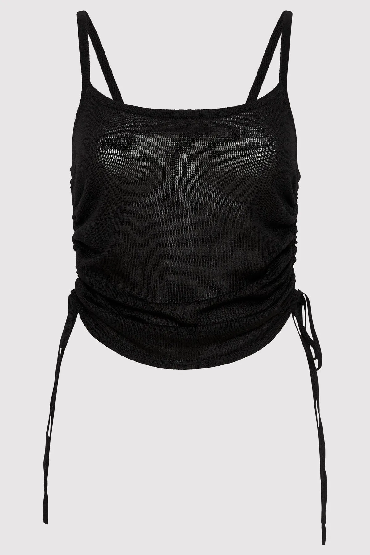 RUCHED TANK - BLACK