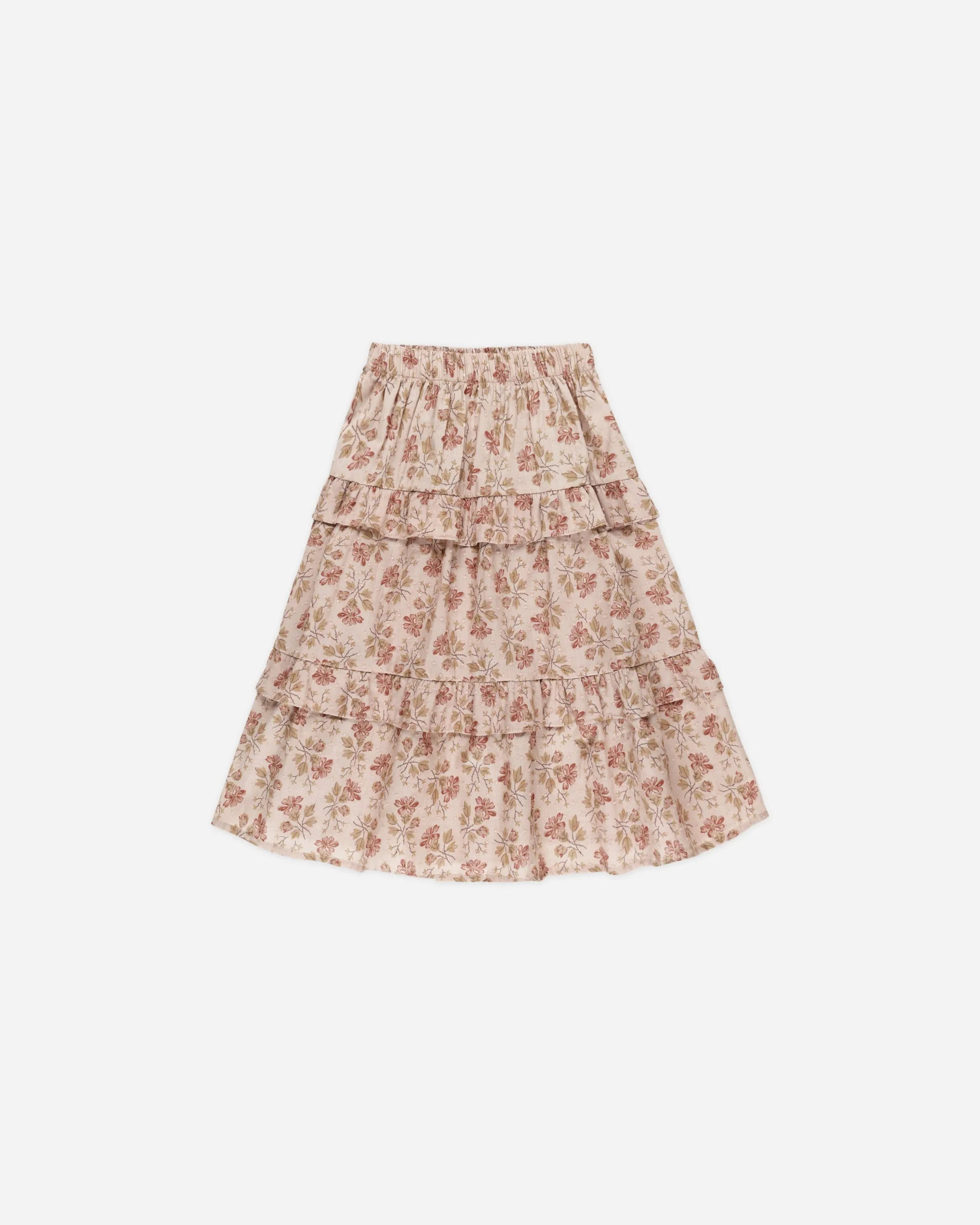 Ruffled Midi Skirt | French Garden Blush