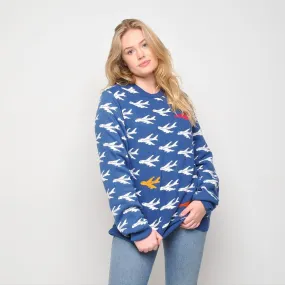 Run & Fly - Plane - Womens Jumper - Blue