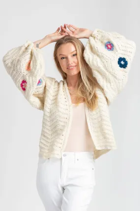 Saachi Crochet Floral Cardigan