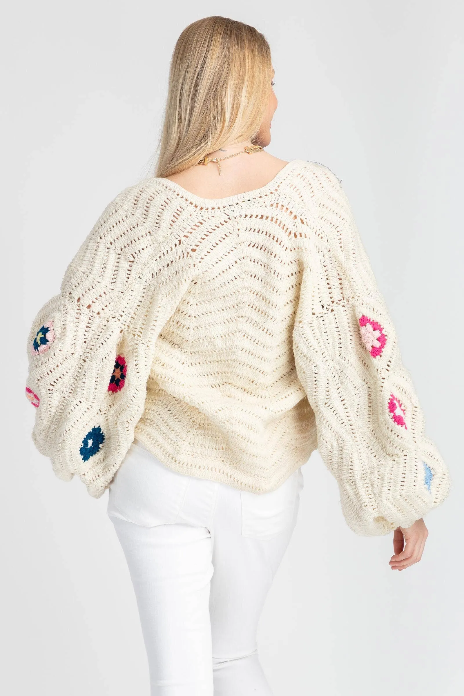 Saachi Crochet Floral Cardigan