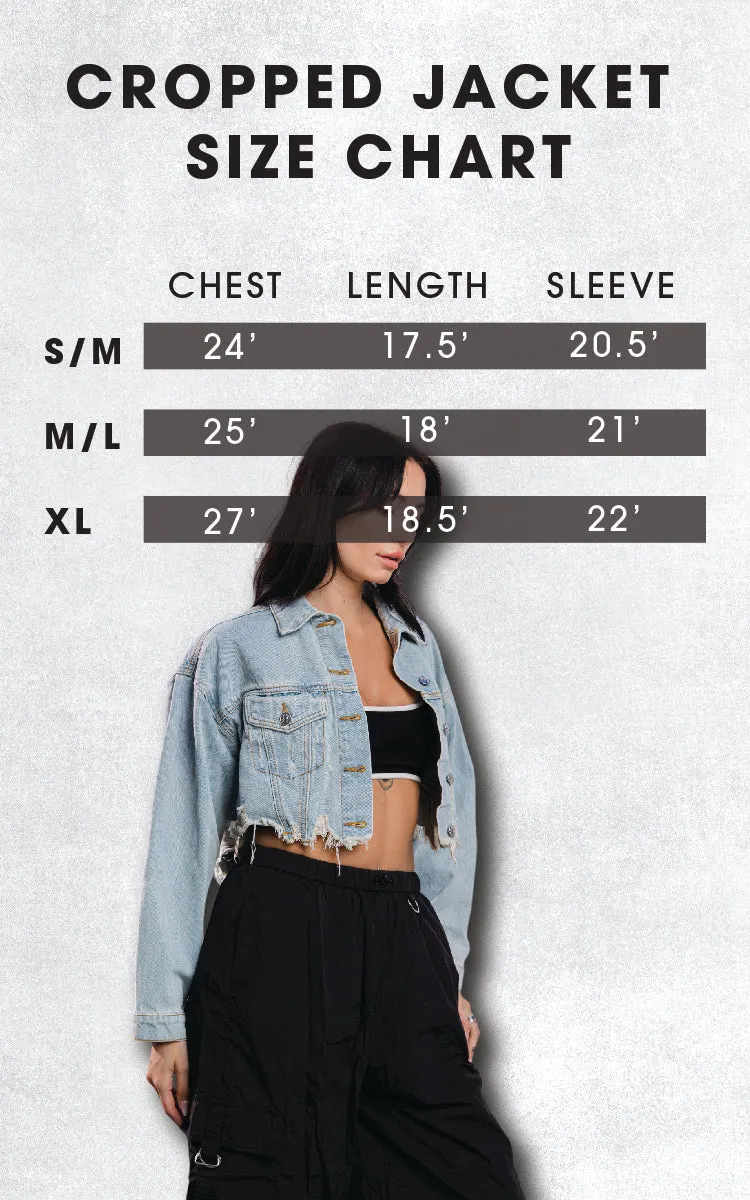 SELF LOVE CLUB Crop Denim Jacket