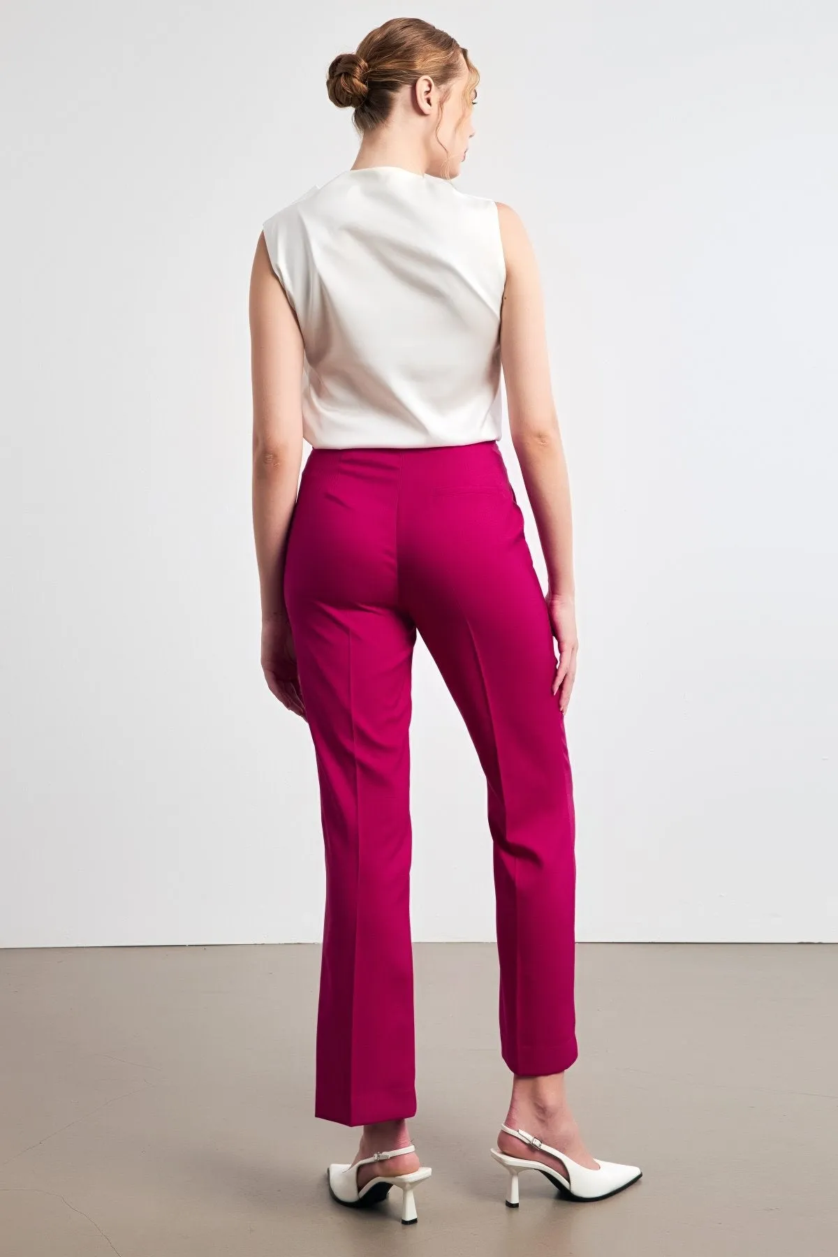 Setre  Pattern Detailed Fabric Trousers Fuchsia