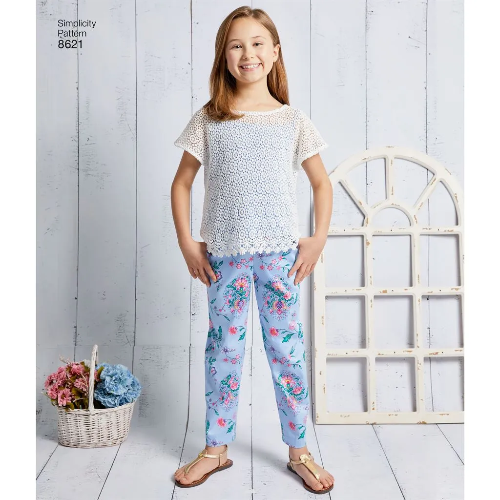 Simplicity Pattern 8621 Child's and Girls' Dress, Top, Pants and Camisole