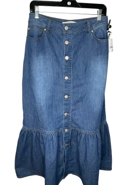 Skirt Midi By Cato In Blue Denim, Size: 8