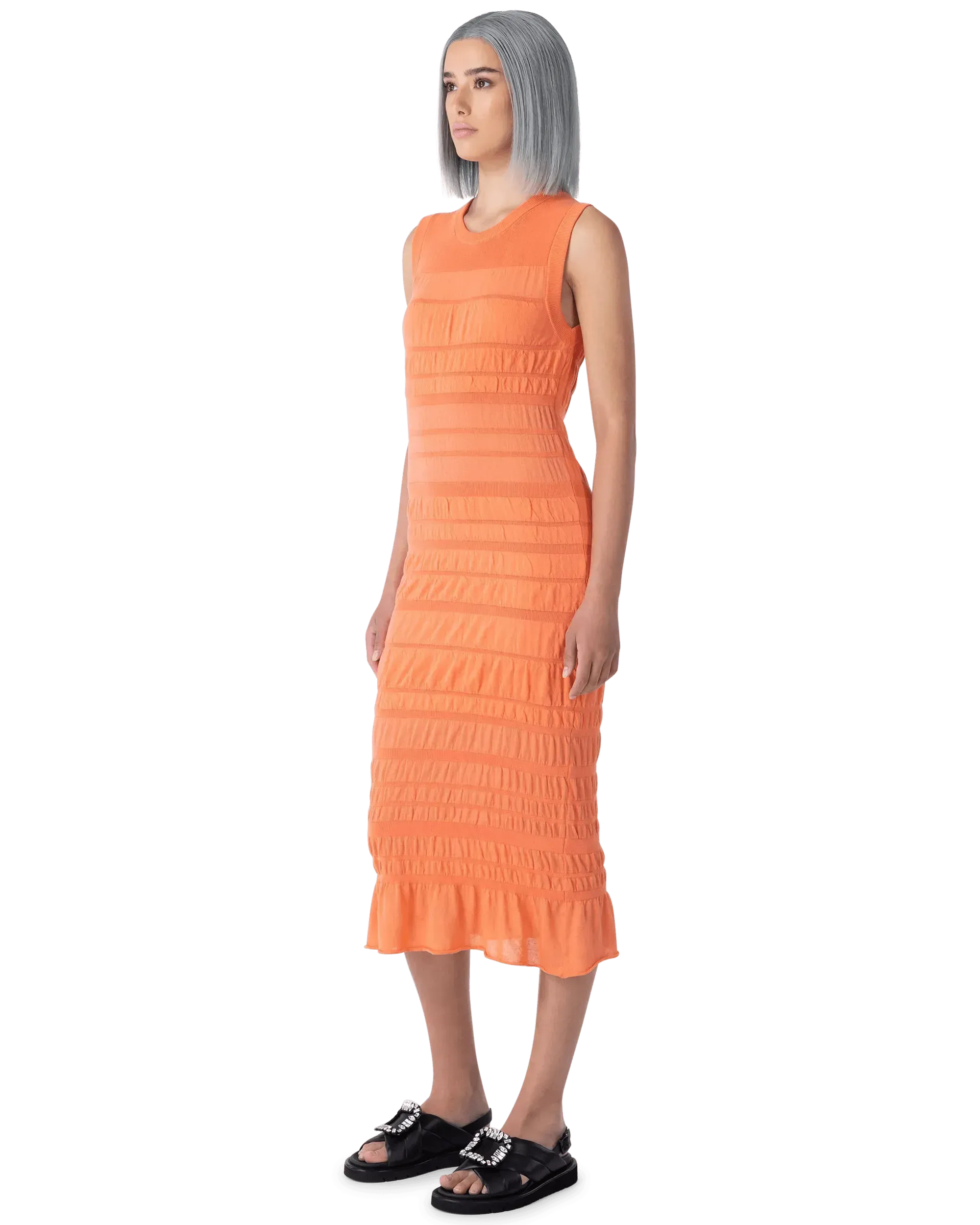 Sleeveless Ribbed Midi Dress