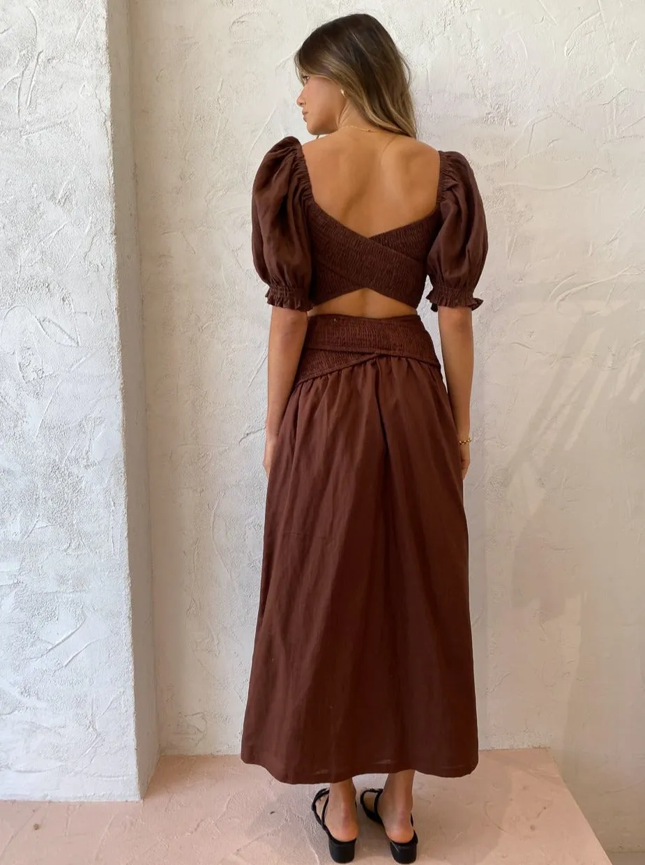 Sovere Bounty Midi Skirt in Espresso