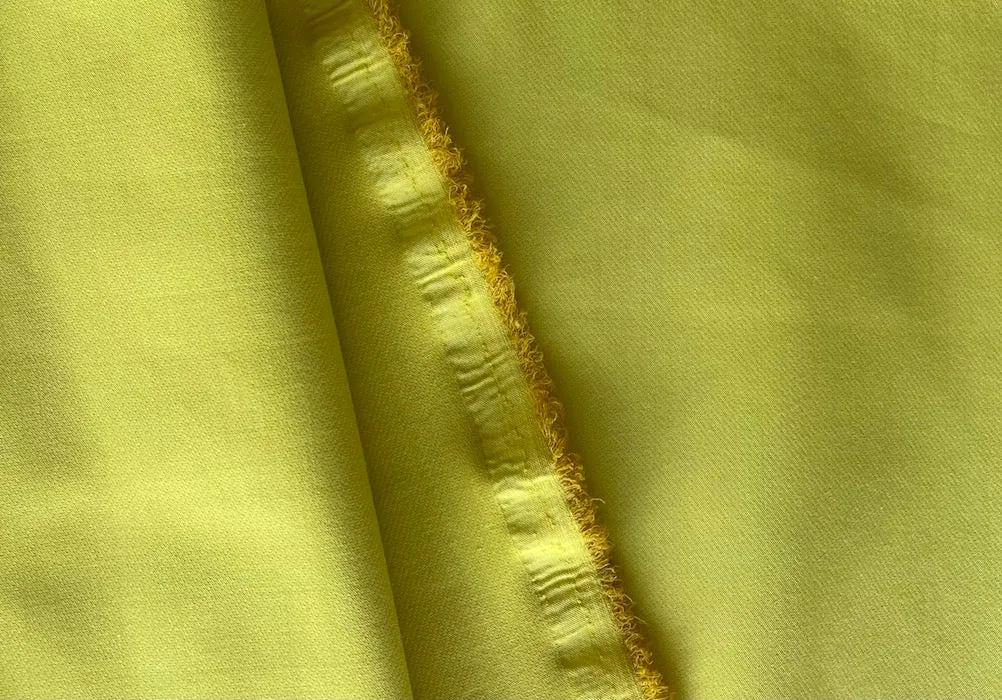 Striking Citrine Yellow Stretch Cotton Blend Twill (Made in Italy)