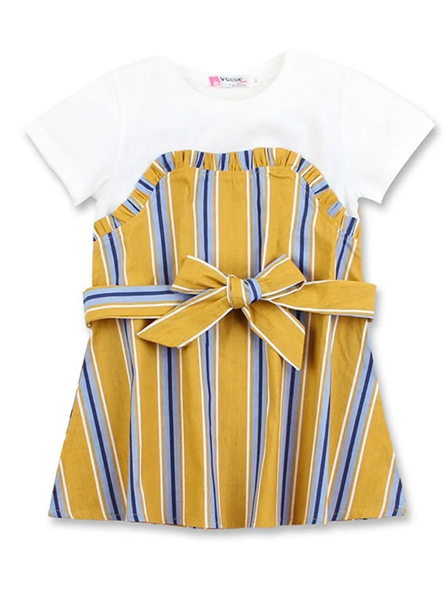 Stripe Bow Shift Dress for Summer Little Girl