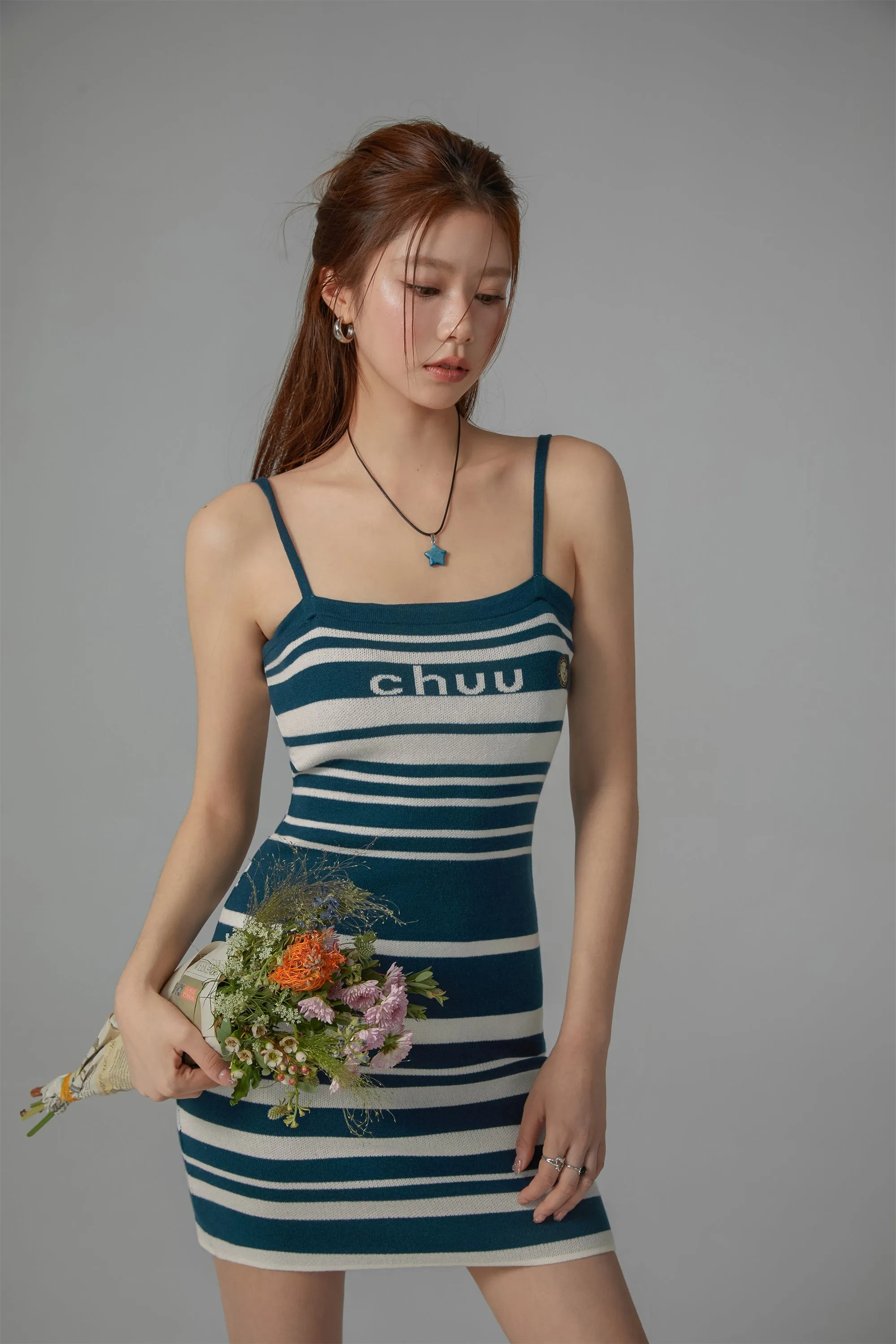 Stripe Knit Bustier Dress