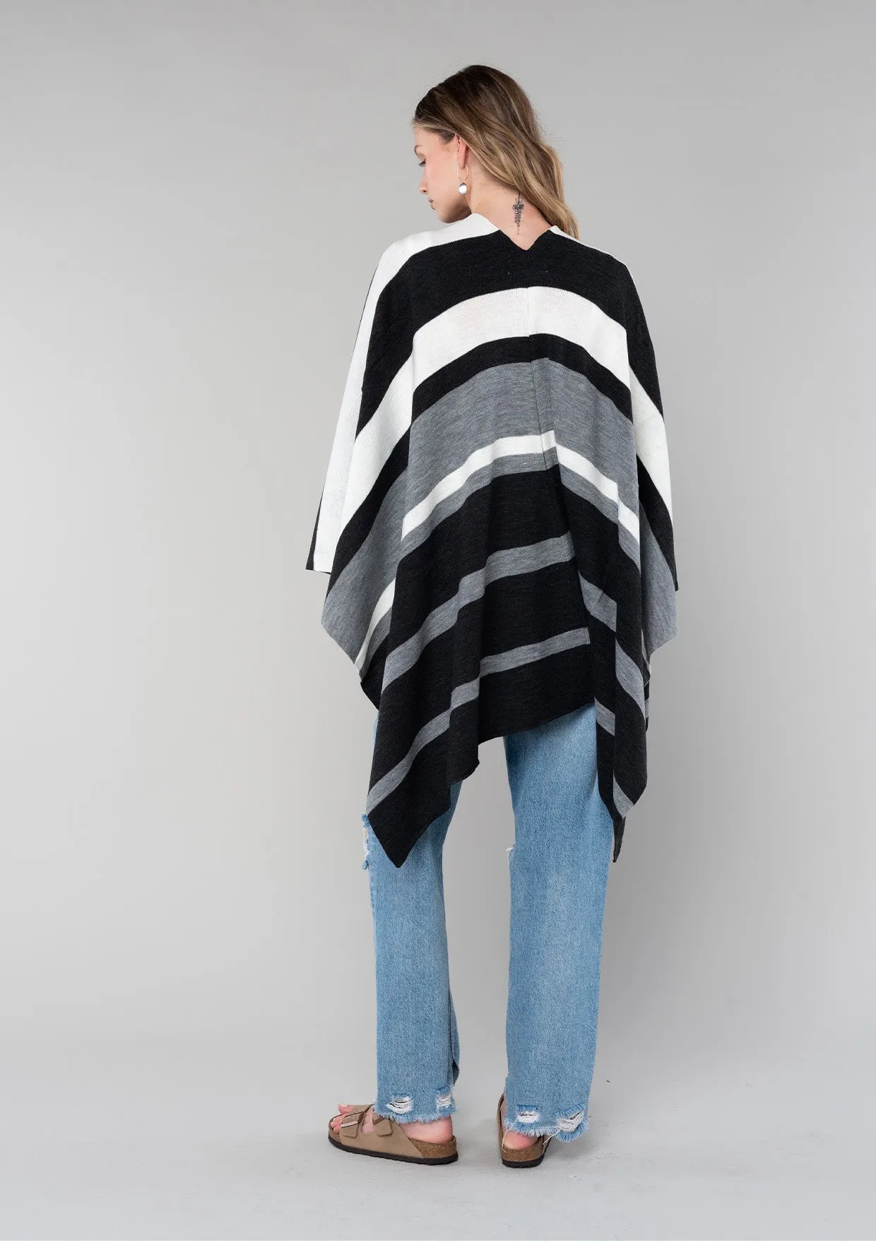 Striped Poncho Sweater