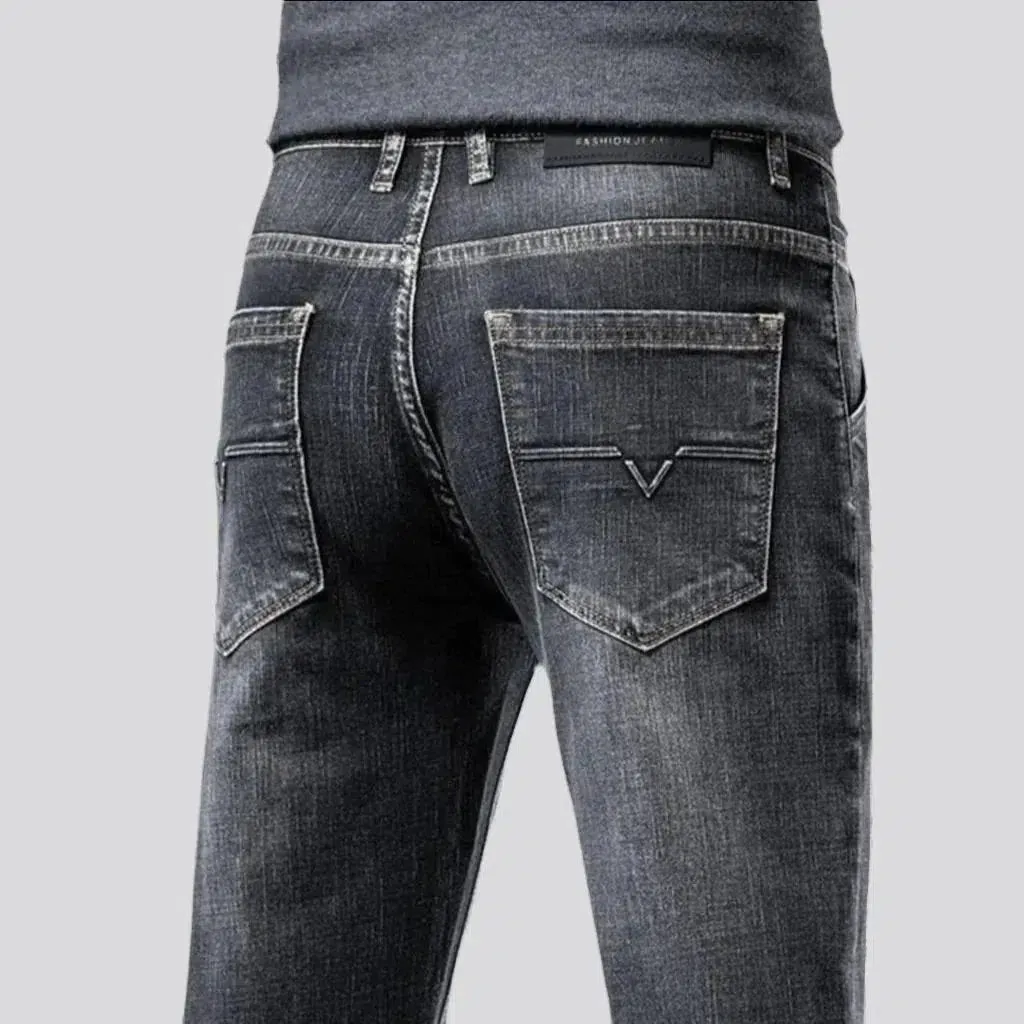 Tapered men's sanded jeans