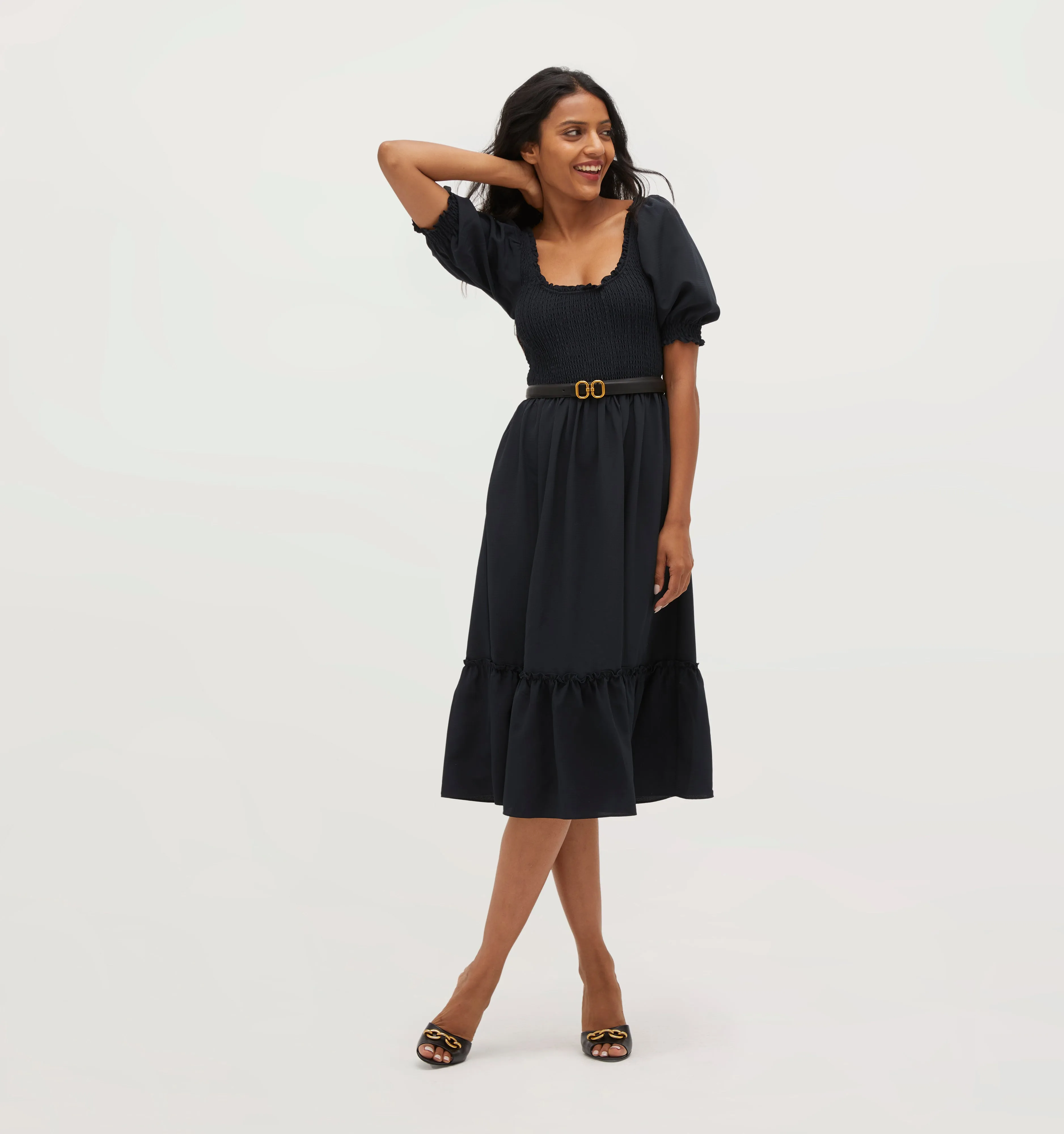 The Louisa Nap Dress - Black Crepe