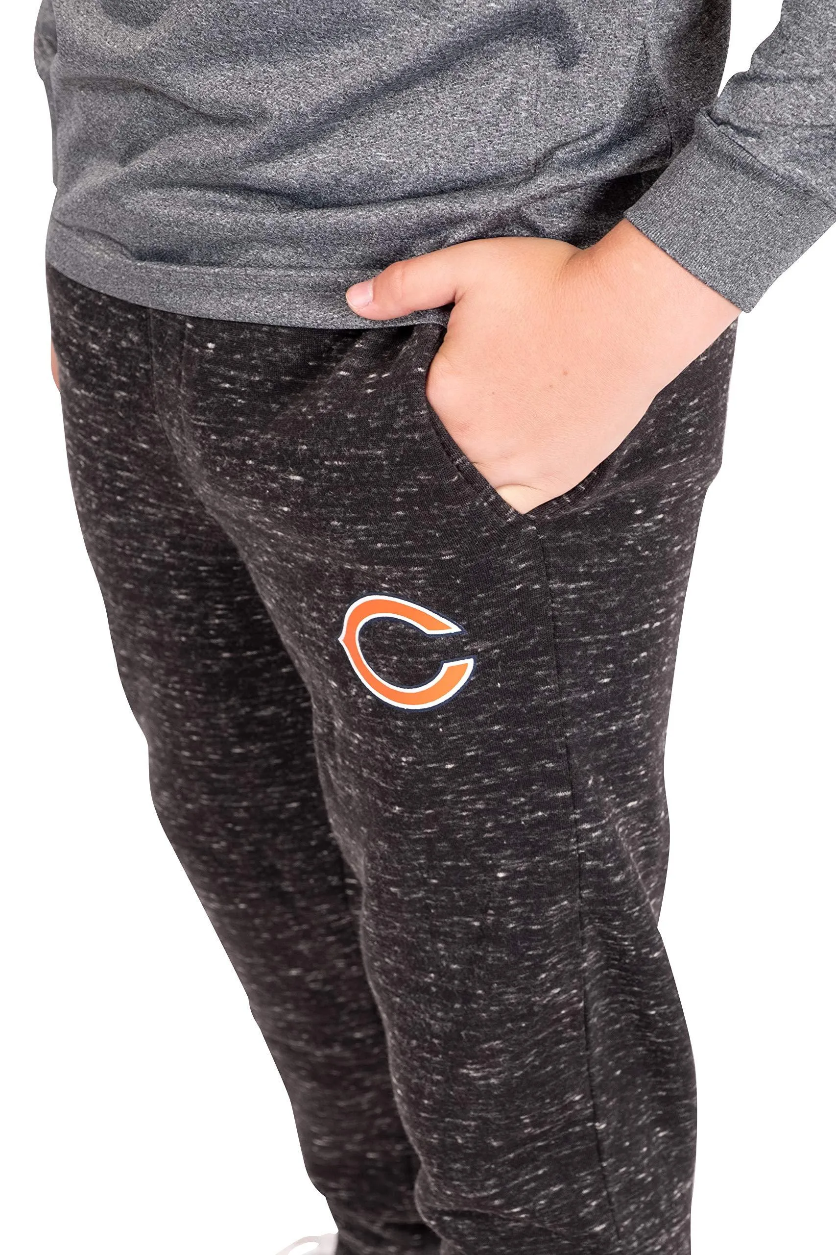 Ultra Game NFL Official Youth Super Soft Supreme Jogger Sweatpants, Chicago Bears, Black Snow|Chicago Bears