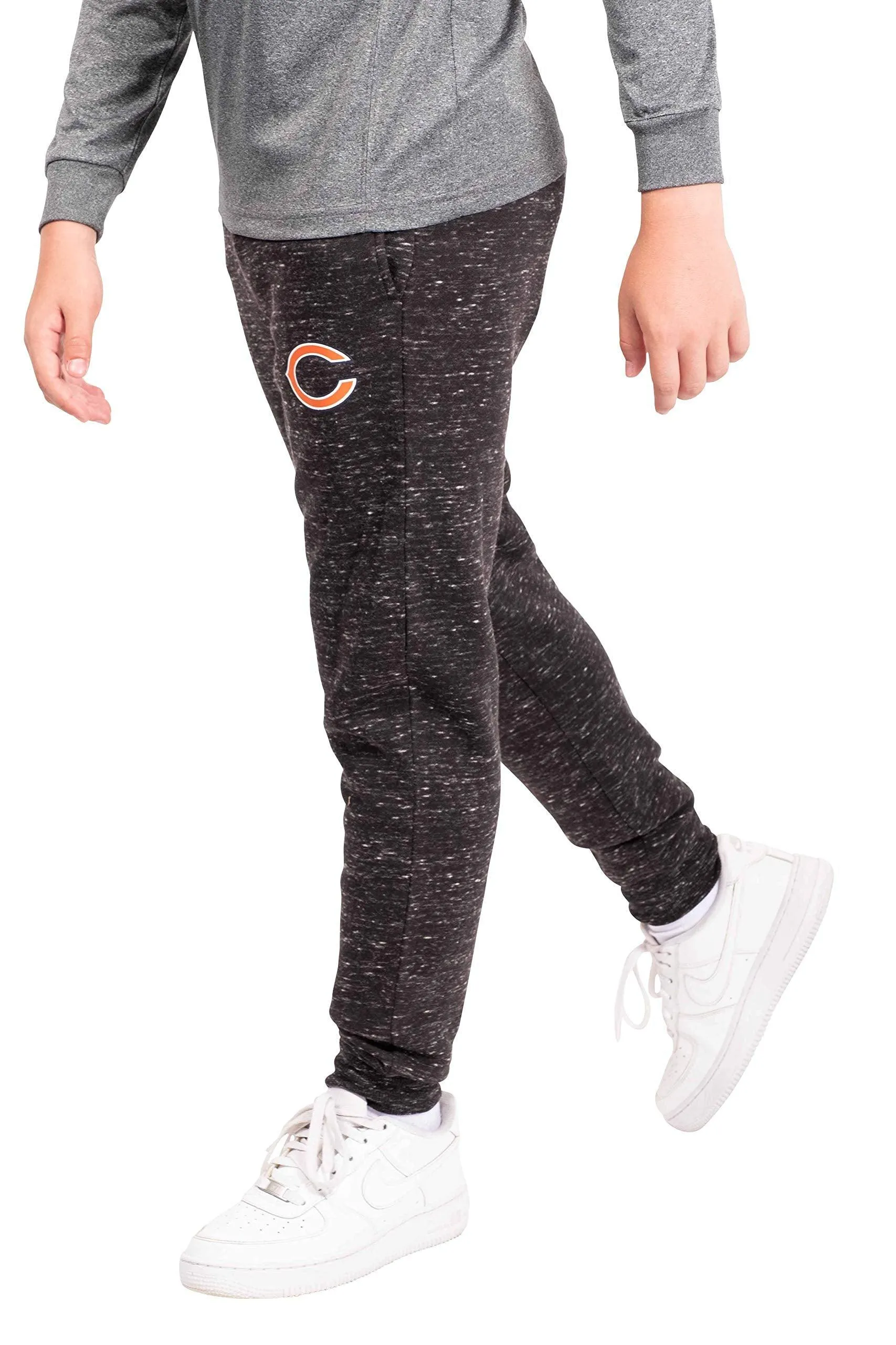 Ultra Game NFL Official Youth Super Soft Supreme Jogger Sweatpants, Chicago Bears, Black Snow|Chicago Bears