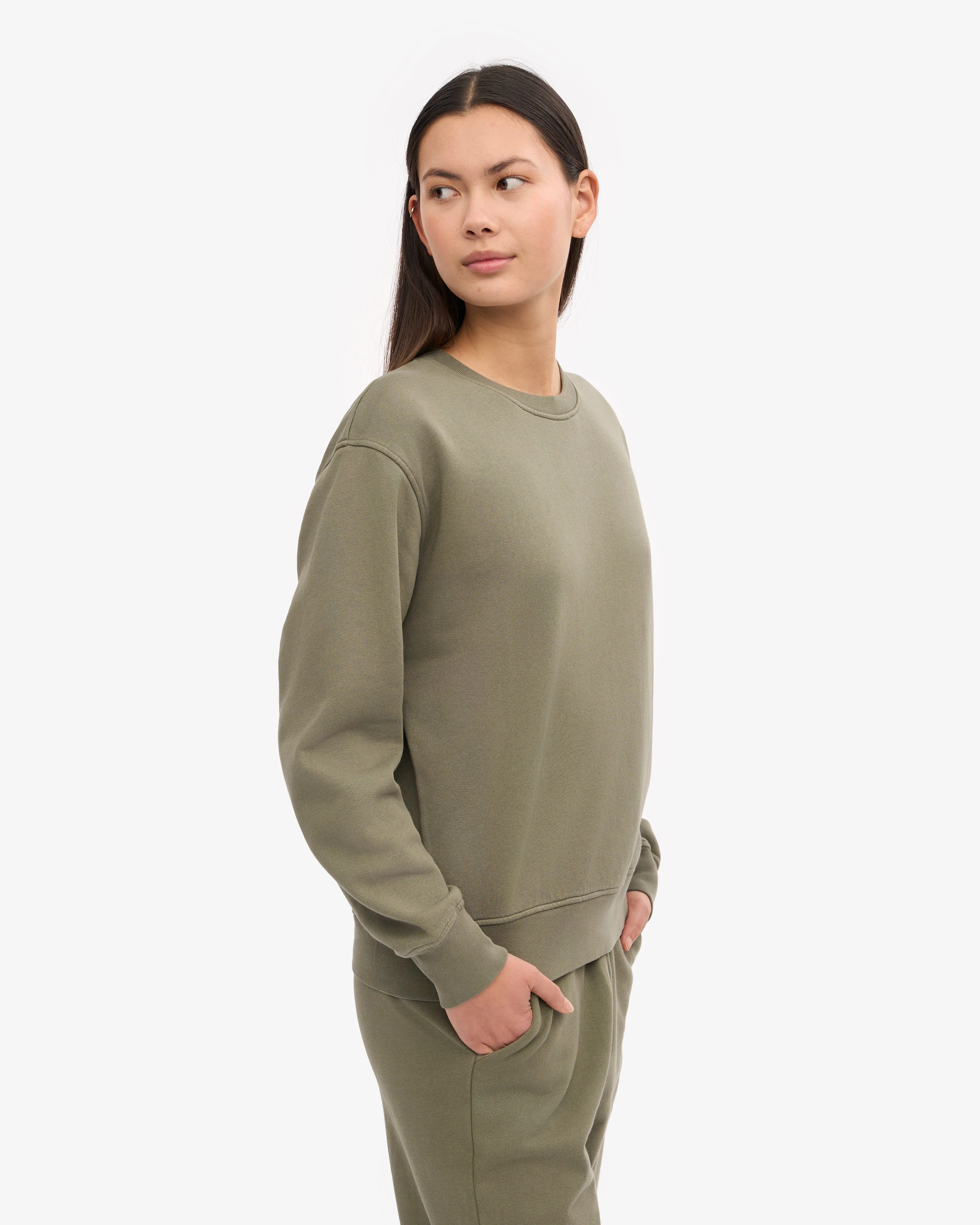 Women Classic Organic Crew - Dusty Olive