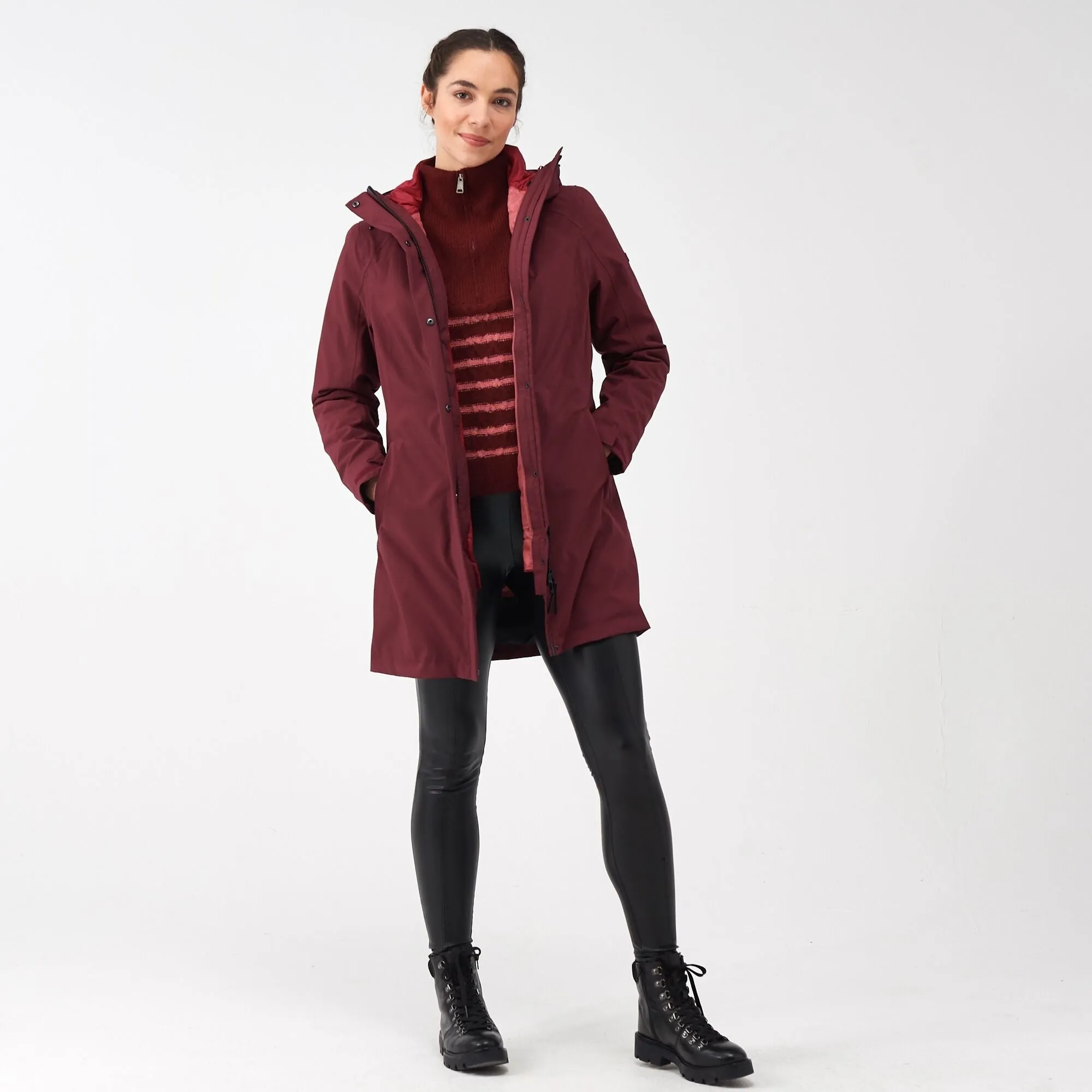 Women's Denbury IV 2 in 1 Waterproof Jacket | Burgundy Rumba Red