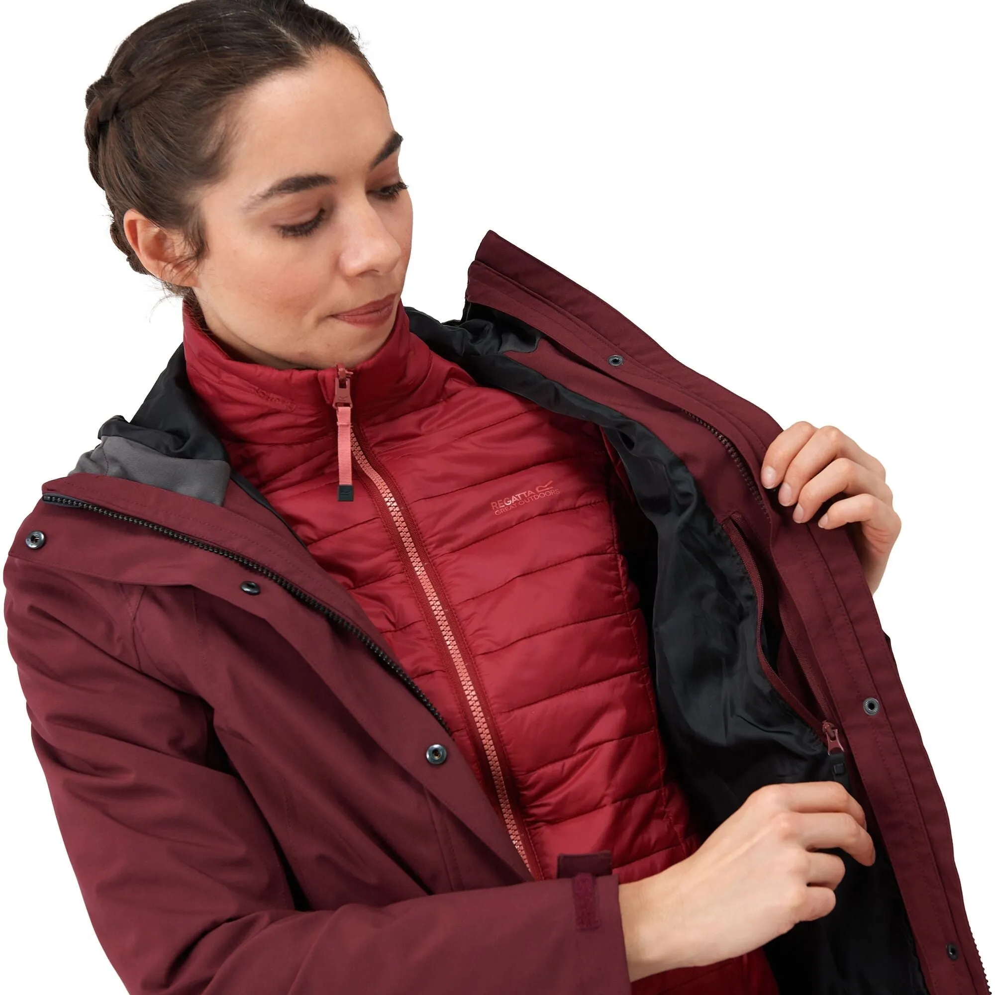 Women's Denbury IV 2 in 1 Waterproof Jacket | Burgundy Rumba Red