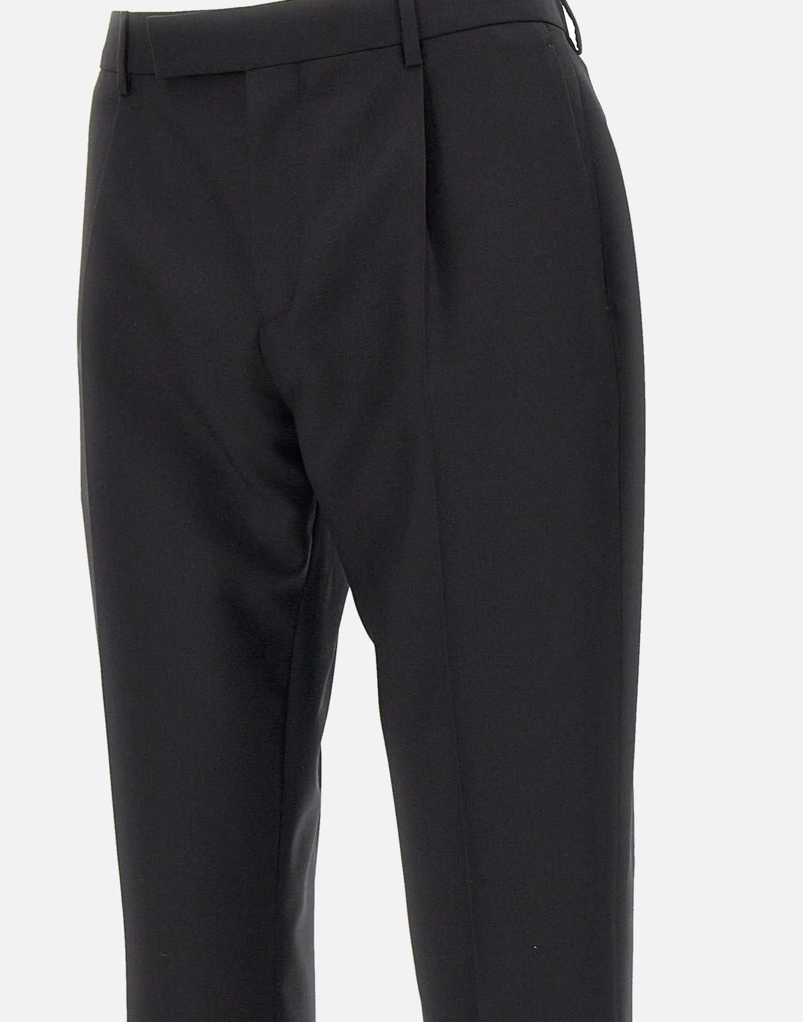 Wool and Cashmere Black Trousers for Men