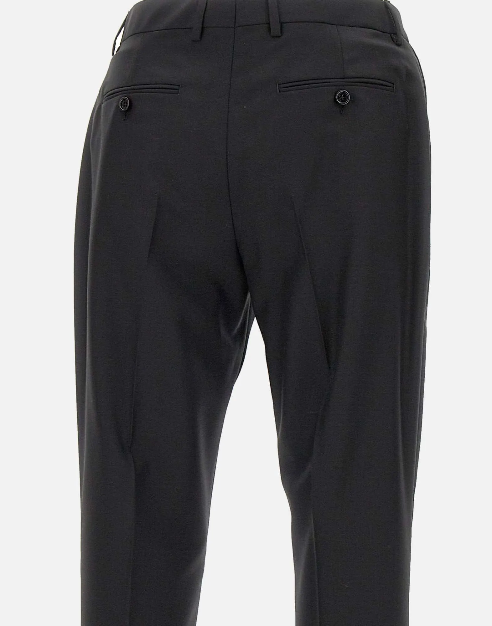 Wool and Cashmere Black Trousers for Men