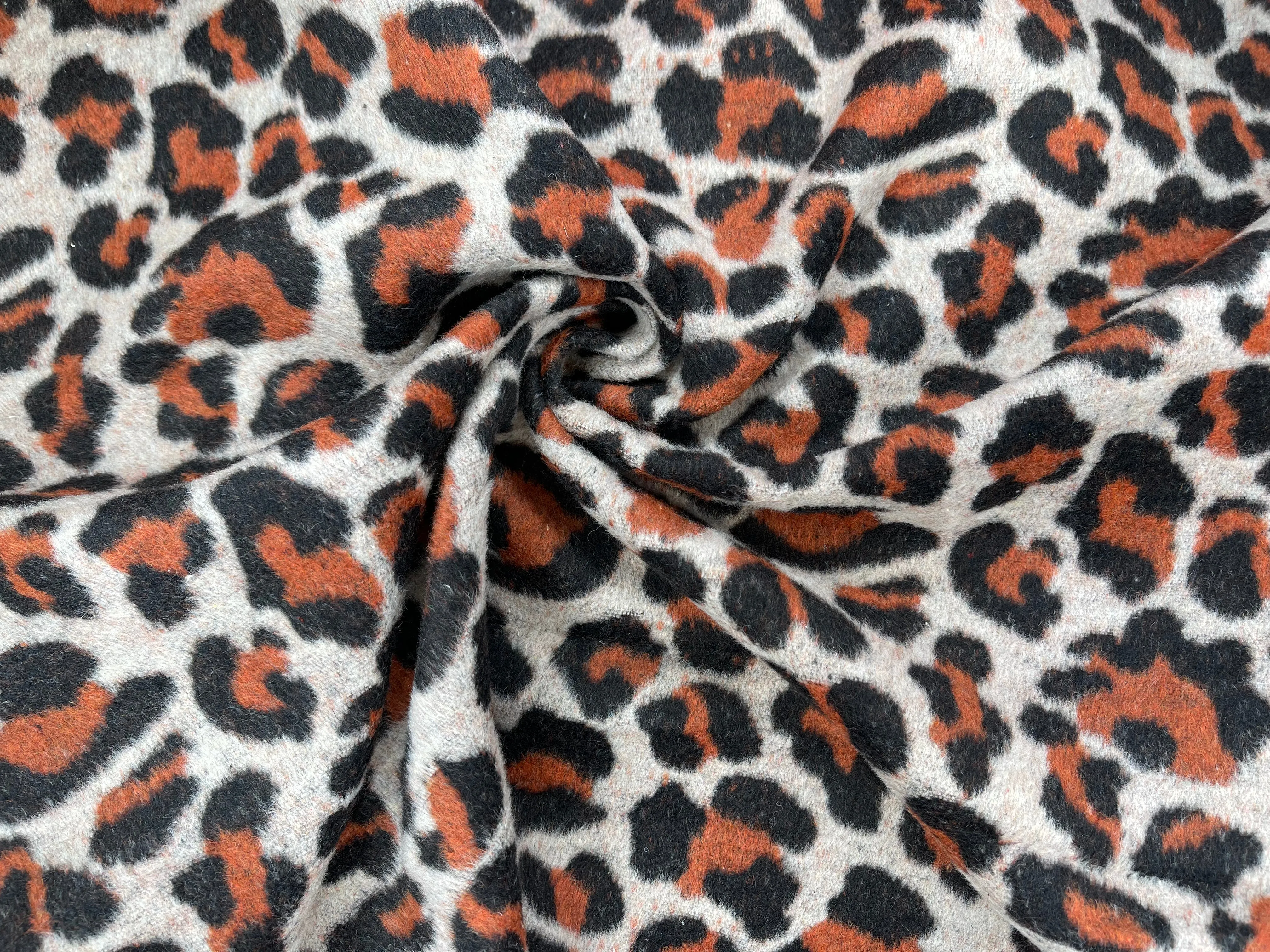 Wool Blend Leopard Fabric- 6067/9383