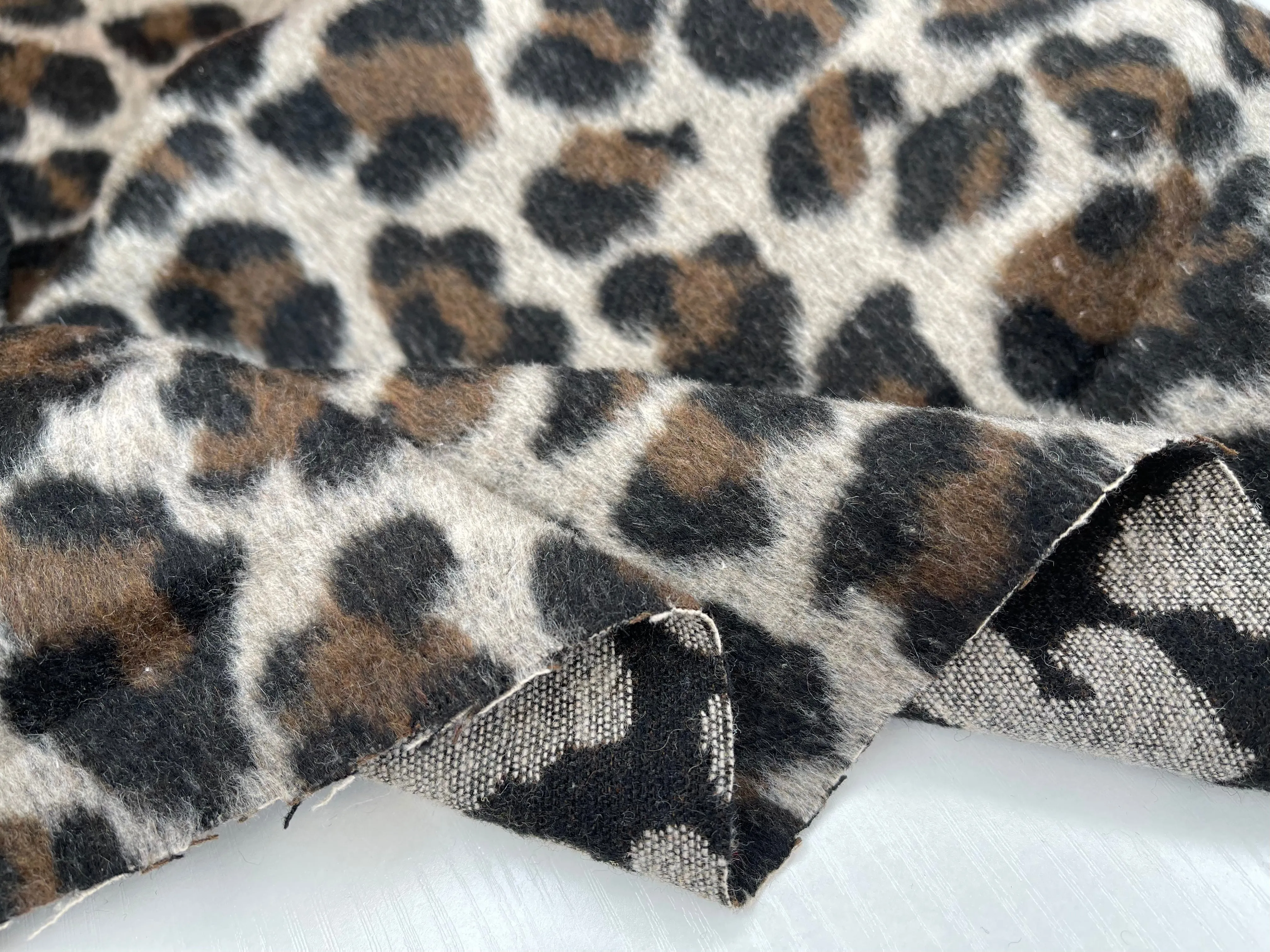 Wool Blend Leopard Fabric- 6067/9383