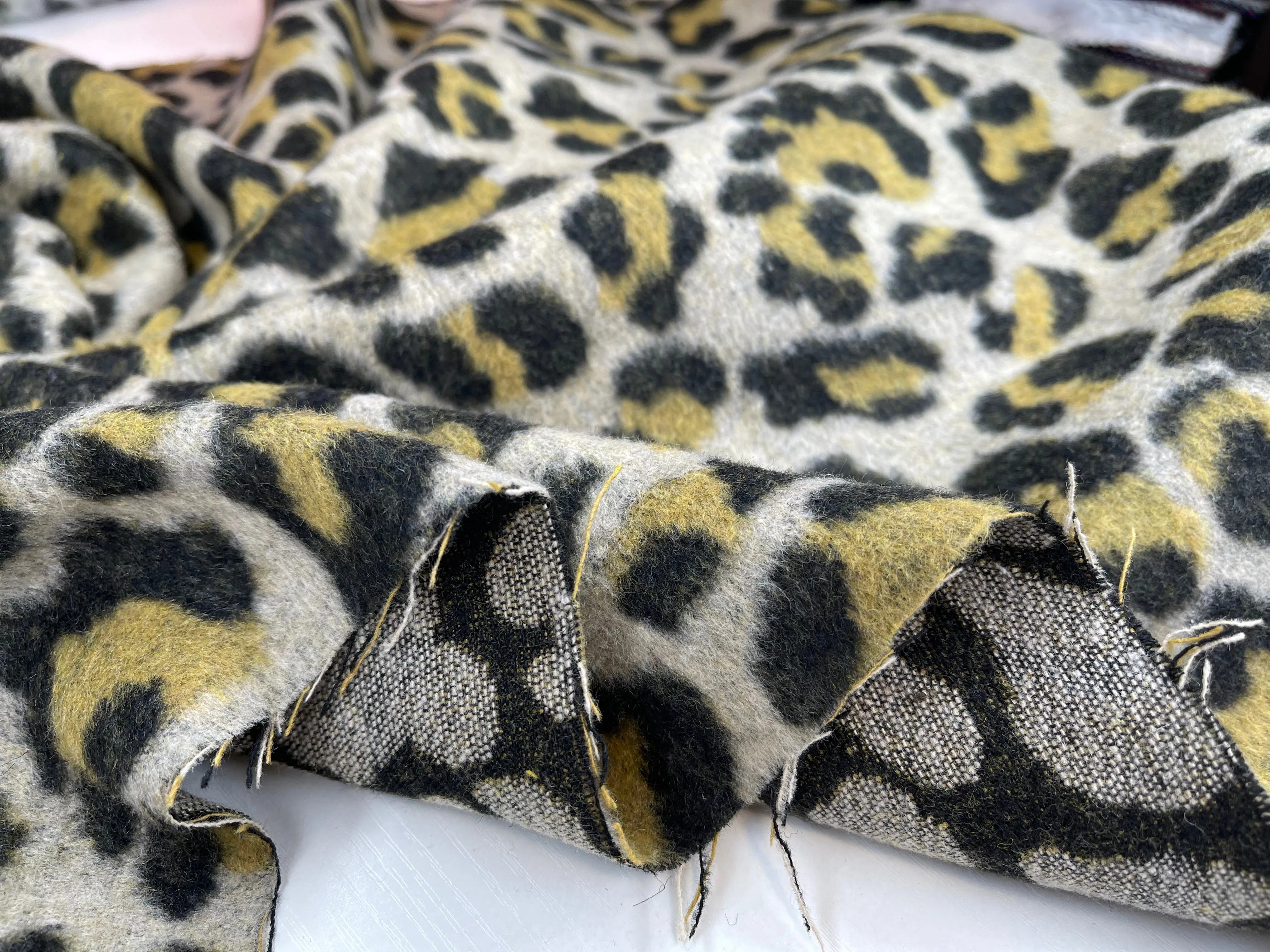 Wool Blend Leopard Fabric- 6067/9383