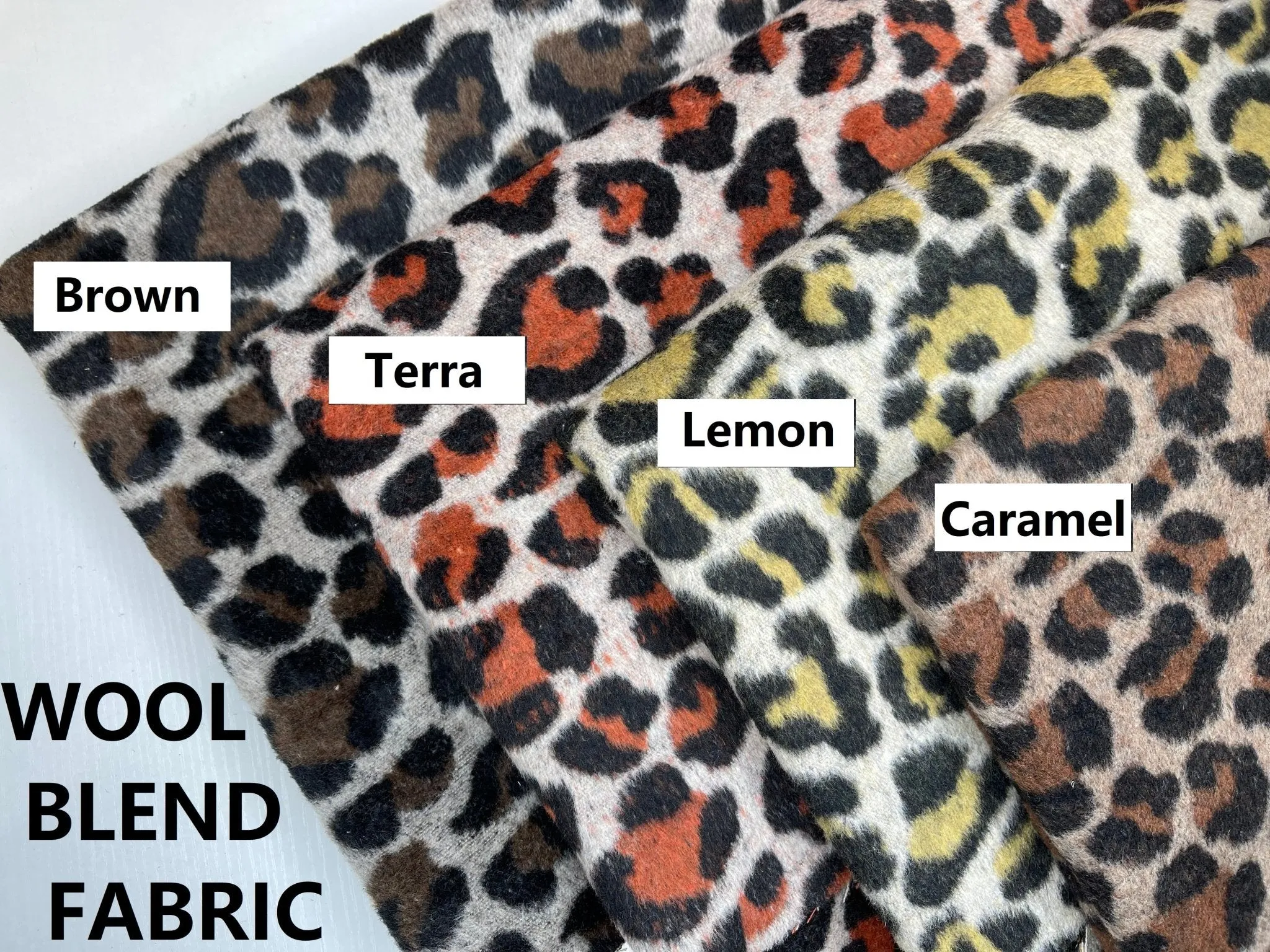 Wool Blend Leopard Fabric- 6067/9383