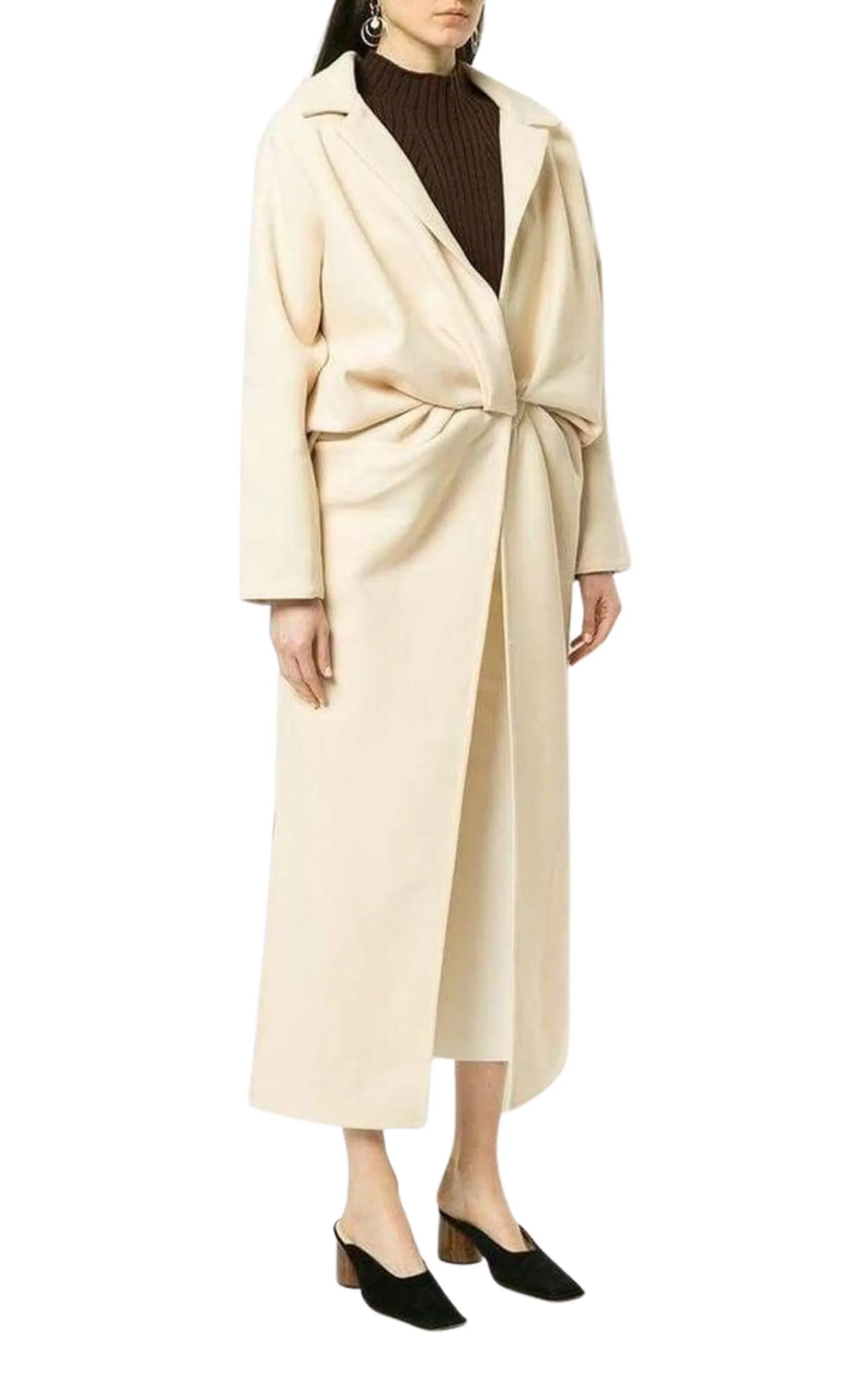 Wrap Front Long Coat